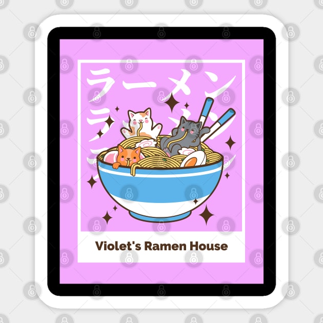 Violet's Ramen Shop Sticker by Space Cadet Tees